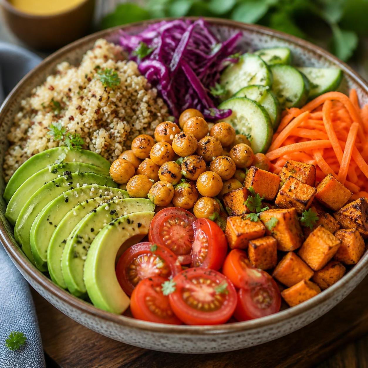 découvrez comment composer un buddha bowl, un repas sain et équilibré, riche en couleurs et en saveurs, pour allier plaisir et nutrition dans un seul bol.