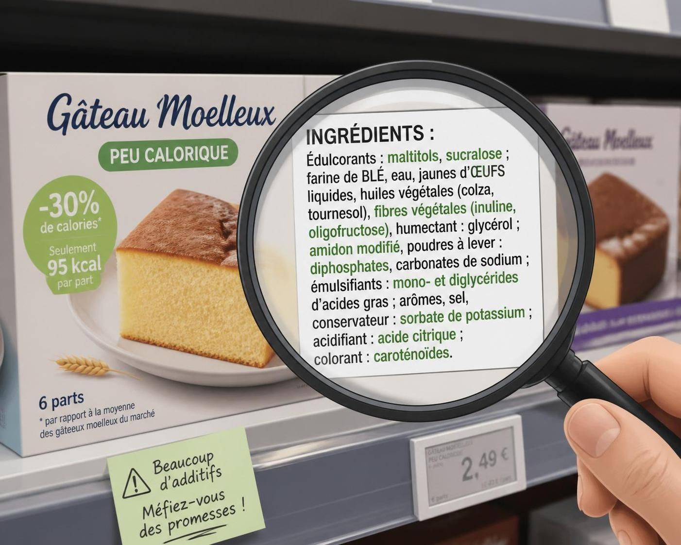 découvrez les vérités sur les ingrédients cachés dans les gâteaux peu caloriques industriels et apprenez à faire des choix éclairés pour votre santé.