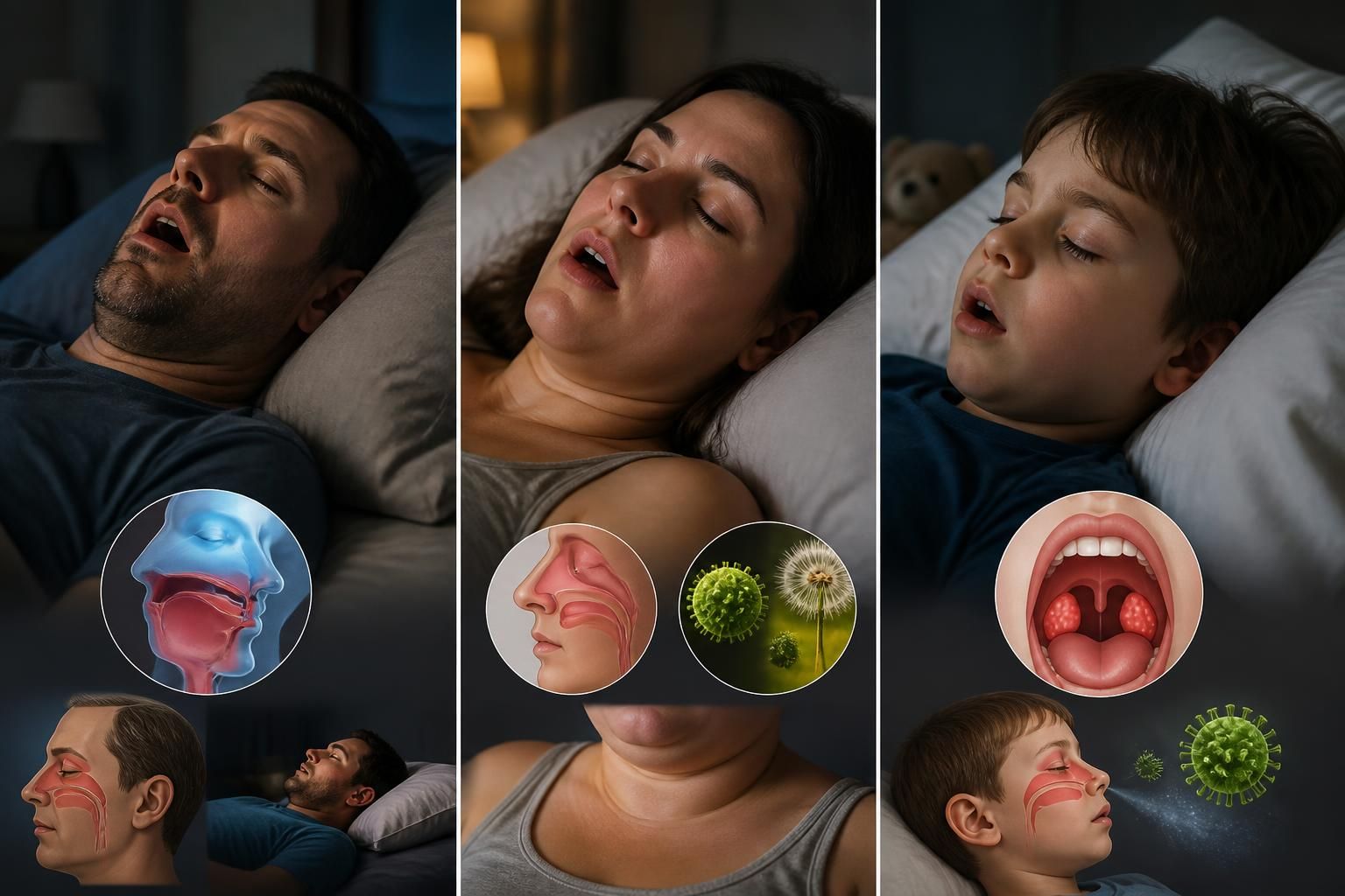découvrez les principales causes du ronflement chez l’homme, la femme et l’enfant, pour mieux comprendre ce phénomène et améliorer le sommeil de toute la famille.