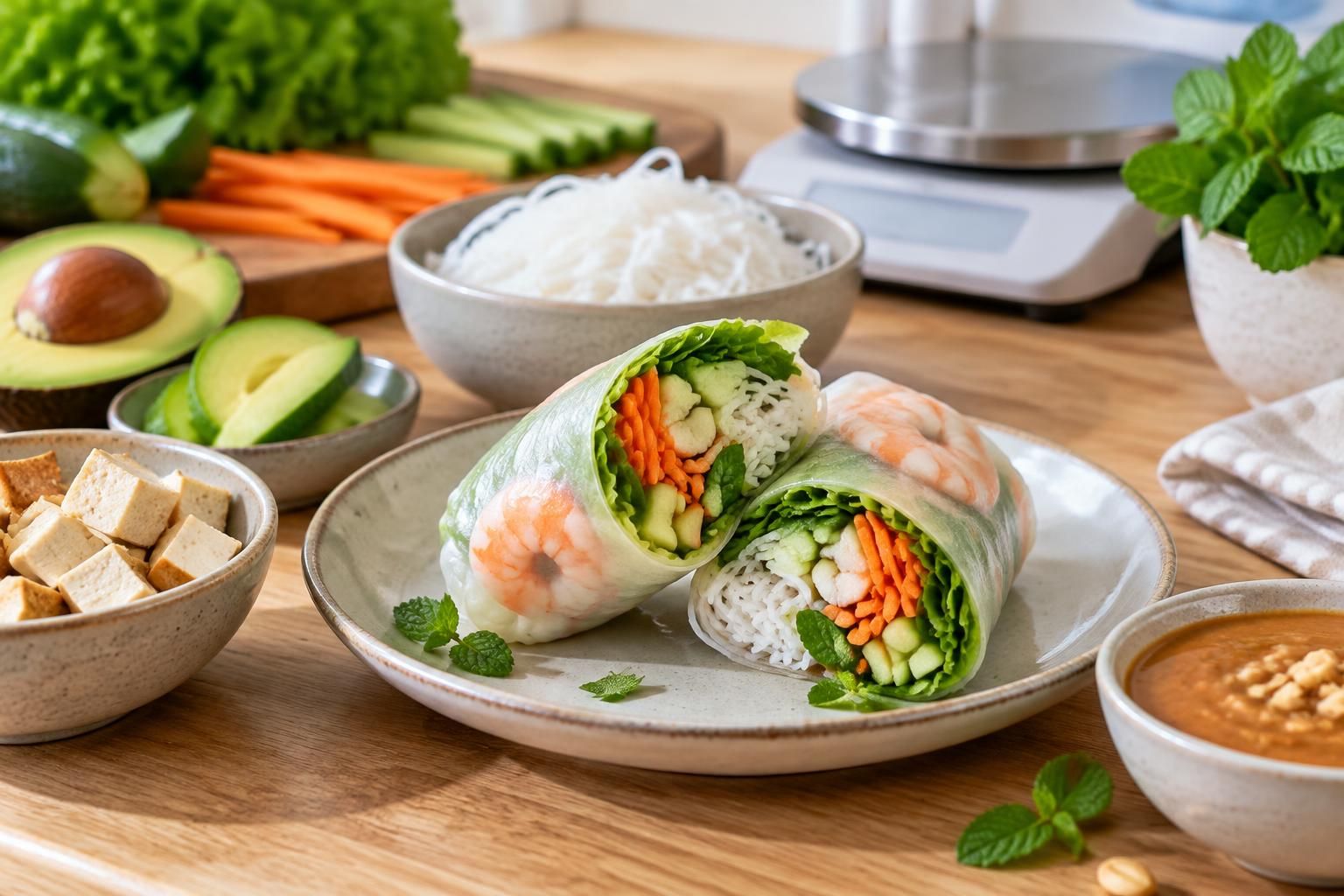 découvrez les calories d’un rouleau de printemps et comparez l’apport selon les ingrédients : vermicelles, crevettes, porc, légumes et sauce.